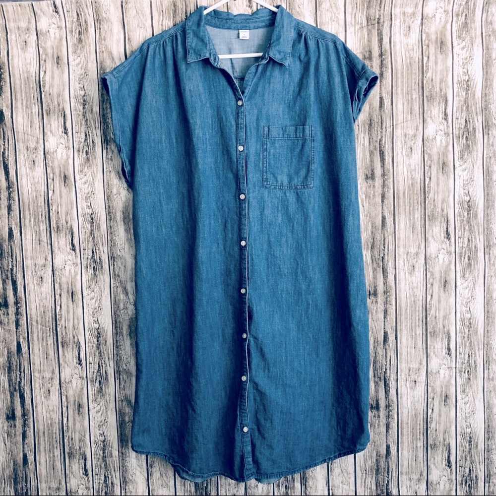 Old Navy denim dress, button down front, size XL